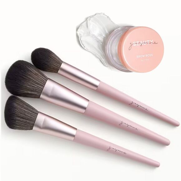 NIB Complexion Brush Trio & Brow Boss Styling Wax in Clear (5g) - Jazmine Beauty